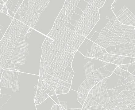 Map of New York with Fellow Barber shops